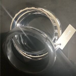 Chico's Elegant Black and Silver Bangles